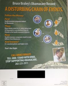 Back of a Front of a mailer by Virginia-based Freedom Partners Chamber of Commerce.