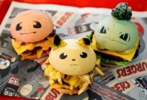 okeburgs, hamburgers in the form of Pokemon characters, are seen at Down N’ Out Burger restaurant in Sydney, Australia, August 26, 2016. The restaurant sells a limited number of Pokeburgs per day, with the names (L-R) Chugmander, Peakachu and Bulboozaur, capitalizing on fans’ appetite for Pokemon Go, the location-based augmented reality game. (Jason Reed/Reuters)