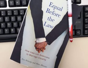 The book “Equal Before the Law” was authored by former Des Moines Register reporters Tom Witosky and Marc Hansen. It is part of the Iowa and Midwest Experience series, and was published by the University of Iowa Press in June 2015. (Lynda Waddington/The Gazette)