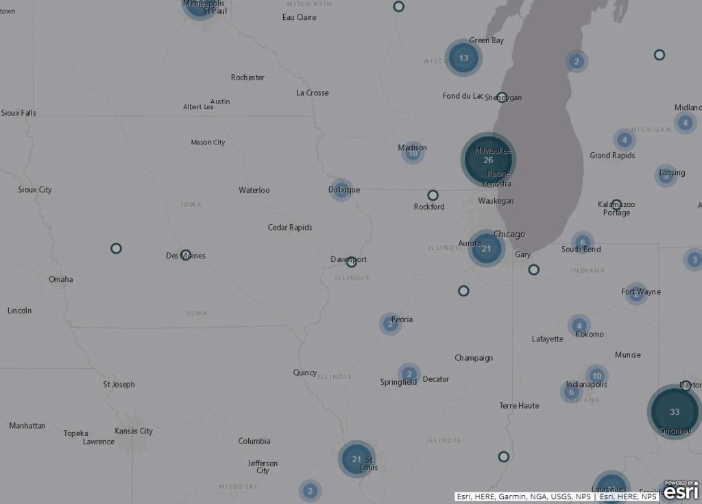 Opioid epidemic - A view of the Midwest on the map Celebrating Lost Loved Ones, losttoopioids.nsc.org